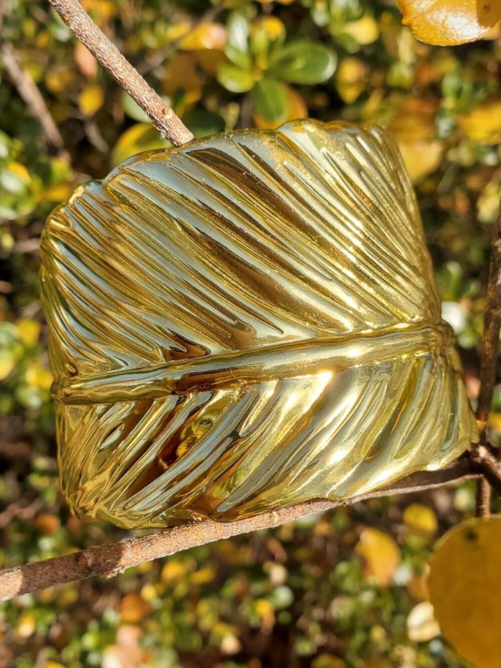 Gold Cuff Leaf Bracelet